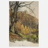 Robert Kasimir, Sonniger Herbsttag, Farbradierung auf Velin mit Wasserzeichen "Robert Kasimir Vienna"