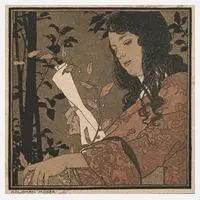 Koloman Moser, Lesendes Mädchen
