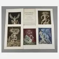 Peter Proksch, Mappenwerk "Mythologie", 1970, Farbradierungen und vier Radierungen zu Themen der griechischen Mythologie und ein Textblatt