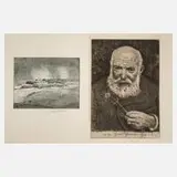 Hans Thoma, Zwei Radierungen, Radierung in Blau