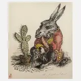 Andreas Paul Weber, Der Esel und der Kaktus, Farblithographie