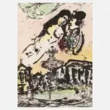 Marc Chagall, "Himmel der Verliebten", Farblithographie