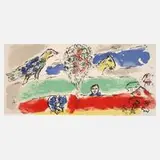 Marc Chagall, "Le Fleuve Vert", Farblithographie auf leichtem Karton