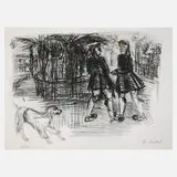 Charles Crodel, "Königlicher Garten in Athen", 1925, Farblithographie auf Maschinenbütten