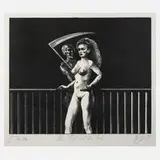 Uwe Pfeiffer, "Der Tod und das Weib", Lithographie auf Velin