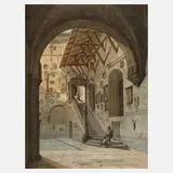 Martin Gensler, Außentreppe im Palazzo Bargello, 1860, Mischtechnik