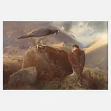 William Oxendon Hammond, Falken im Gebirge, Aquarell auf Karton und auf Leinwand gespannt