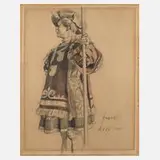 Anton von Werner, Heroldsstudie, 1888, Bleistiftzeichnung mit Rothöhung auf Papier