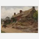 Arthur Claude Strachan, Englische Dorfansicht, Aquarell und Deckfarben auf Papier