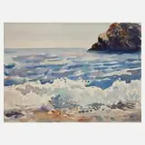 August Trummer, "In der Bucht...", Aquarell