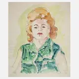 Prof. Ivo Hauptmann, Damenportrait, 1968, Aquarell über Graphit