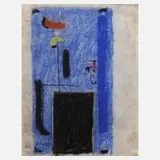 Max Ackermann, Abstrakte Komposition, 1958, Pastellkreiden auf leichtem Bütten