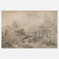 Ernst Hasse, "Das heranziehende Gewitter", Bleistift auf Papier