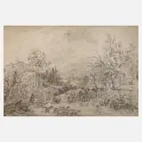 Ernst Hasse, "Das heranziehende Gewitter", Bleistift auf Papier
