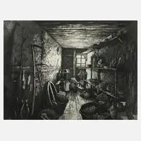 Hans-Jürgen Reichelt, "Die Korbkammer", Radierung mit Aquatinta