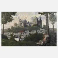 Rudolf Undeutsch, Ansicht Burg Mylau, Öl auf Leinwand