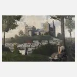 Rudolf Undeutsch, Ansicht Burg Mylau, Öl auf Leinwand