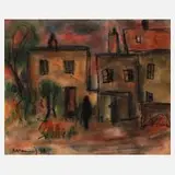Albert Hennig, Altschedewitz, Pastell und Filzstift auf Velourpapier