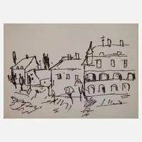Albert Hennig, Am Stadtrand, Zeichnung mit sicherem Strich