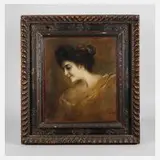 Prof. Franz von Lenbach, Frau von Poschinger, 1898, Öl über Bleistiftvorzeichnung auf Karton