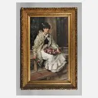 Franz Leo Ruben, "Venezianische Blumenverkäuferin", 1888, Öl auf Leinwand
