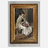Franz Leo Ruben, "Venezianische Blumenverkäuferin", 1888, Öl auf Leinwand