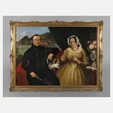 Johannes G. M. Stolle, Biedermeierpaar, 1851, Öl auf Leinwand