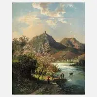 Burg Drachenfels am Rhein by Fritz von Wille, 1887, Öl auf Leinwand, sold Mar 2024