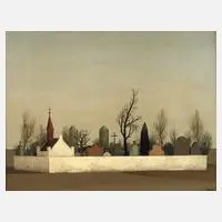 Vlastimil Beneš, "Friedhof", Aquarell