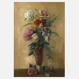 Karl Dörrbecker, „Blumenstillleben“, Öl auf Leinwand