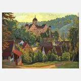 Carl Faber, "Abendsonne", Öl auf Malkarton