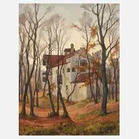 O. Glombinski, "Pullach", Öl auf Karton