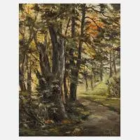 Heiner Grimm, Spätsommerlicher Waldweg, Öl auf Leinwand