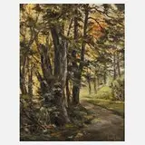 Heiner Grimm, Spätsommerlicher Waldweg, Öl auf Leinwand