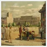 Libertus Hack, Leipzig Augustusplatz, 1938, Öl auf Leinwand