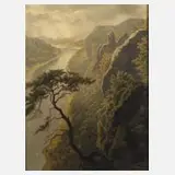 Hamann, Im Elbsandsteingebirge, 1942, Öl auf Pressspanplatte
