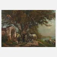 Hans Holzapfel, "Das Abendgebet", Öl auf Leinwand
