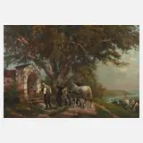 Hans Holzapfel, "Das Abendgebet", Öl auf Leinwand
