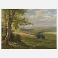 Erich Krüger, Sommerliches Land, Öl auf Leinwand