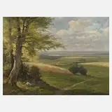 Erich Krüger, Sommerliches Land, Öl auf Leinwand