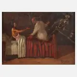 Renzo Magnanini, Tod mit Arzt, Öl auf Pressspantafel