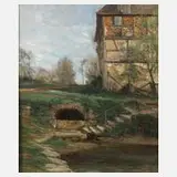 Prof. Max Merker, Niedergrunstedt im Frühling, 1915, Öl auf Pappe