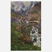 Peter Paul Müller-Werlau, Frühling im Tal, Öl auf Leinwand auf Karton kaschiert