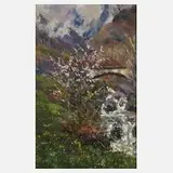 Peter Paul Müller-Werlau, Frühling im Tal, Öl auf Leinwand auf Karton kaschiert