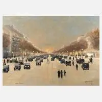 Gernot Rasenberger, "Champs Elysees", Öl auf Leinwand