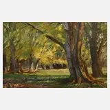 Theodor Schultze-Jasmer, Sommerliche Parklandschaft, Öl auf Leinwand