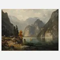 Ludwig Sckell d. Ältere, Partie am Königsee, Öl auf Holz