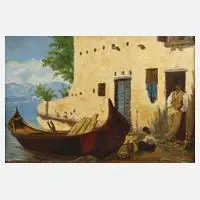 K. Sörensen, Mediterrane Impression, Öl auf Leinwand