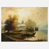 Helmut Stadelhofer, Fraueninsel Chiemsee, Öl auf Leinwand