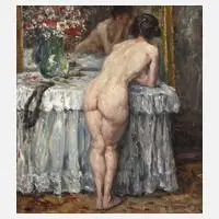 Rudolf Petuel, "Vor dem Spiegel", 1918, Öl auf Leinwand